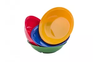 Assiette creuse PC blanche réutilisable (Ø185x46mm)